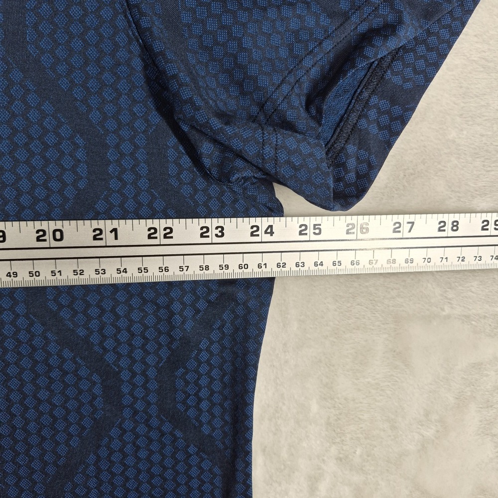 J. Lindeberg Polo Shirt Men's 2XL XXL Blue Golf Performance Geometric Regular - Picture 2 of 7